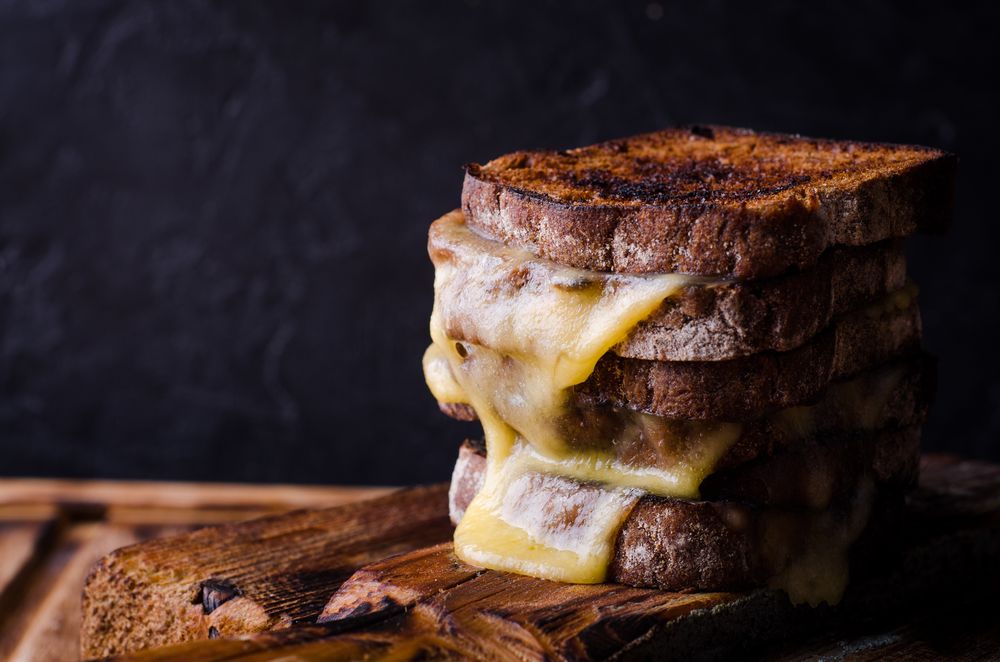 Tall Grill Cheese with Burnt Bread